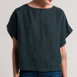 Black Crane box linen top size small